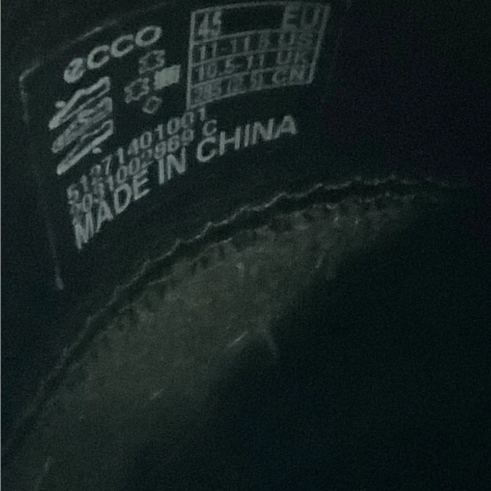 Ecco Black‎ Leather Loafers Slip-On Shoes size 11